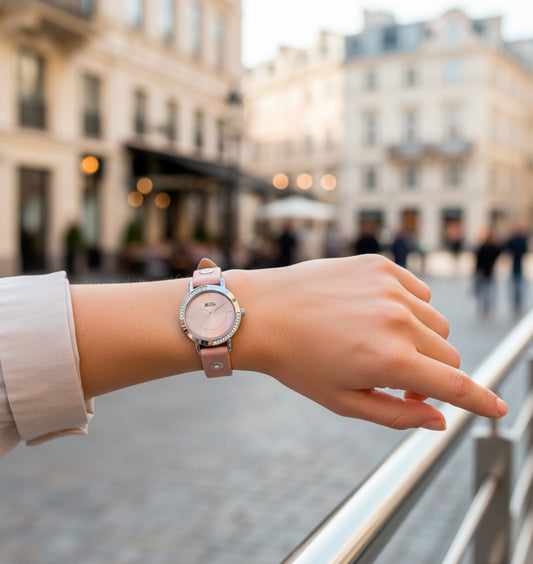 Reloj de mujer Micro con correa de cuero