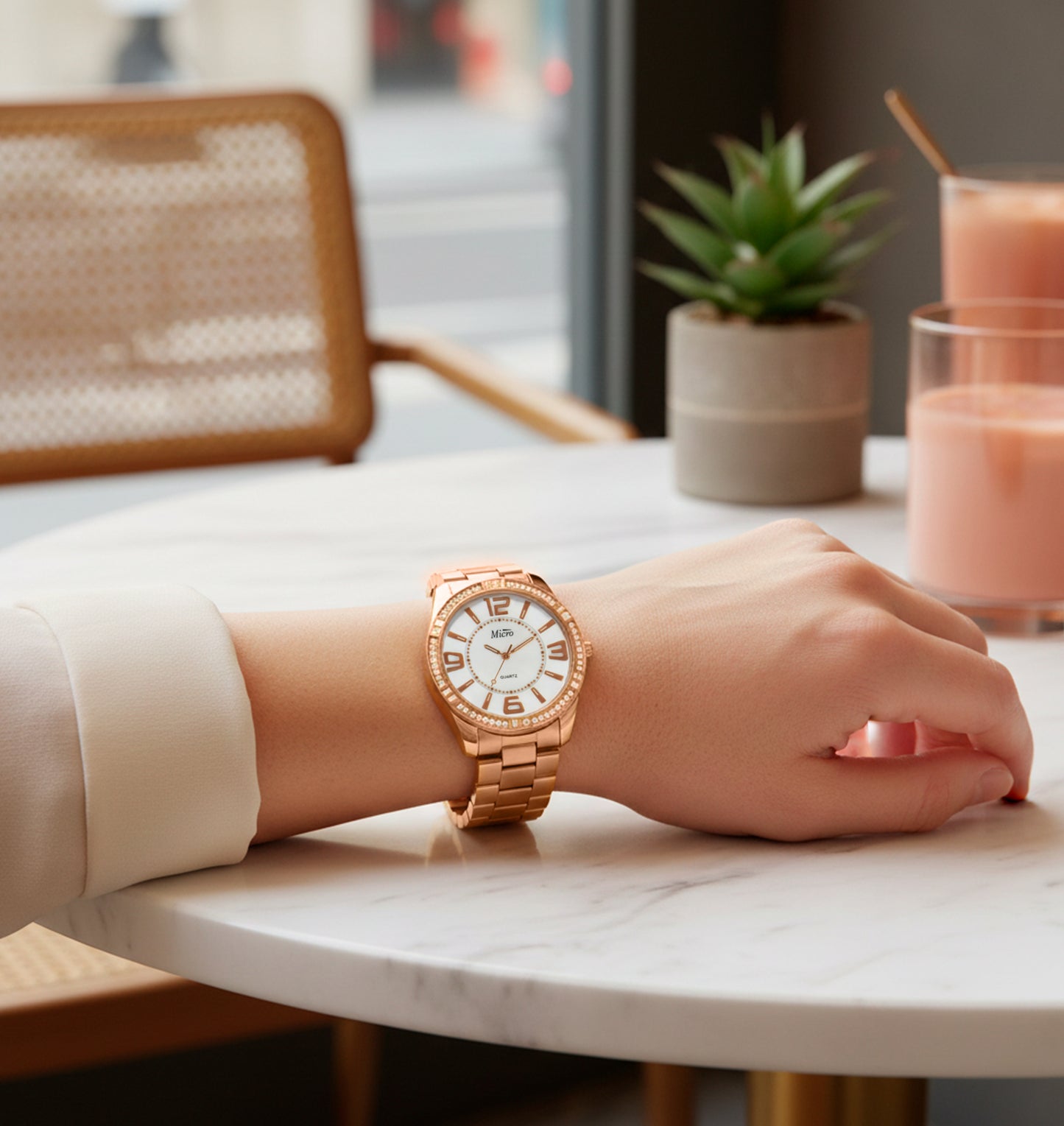 Reloj Micro chapado rosa