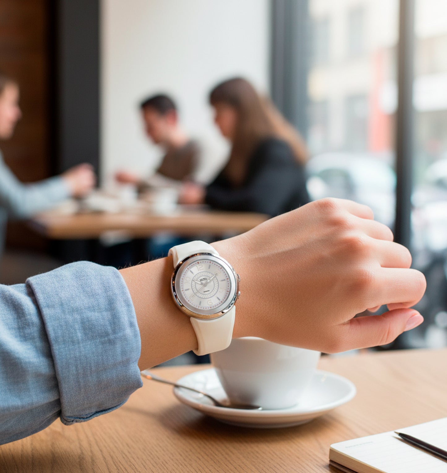 Reloj Micro White Soft – Silicona Blanca, Esfera Plata y 5 ATM