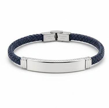 Pulsera de cuero con acero pulido