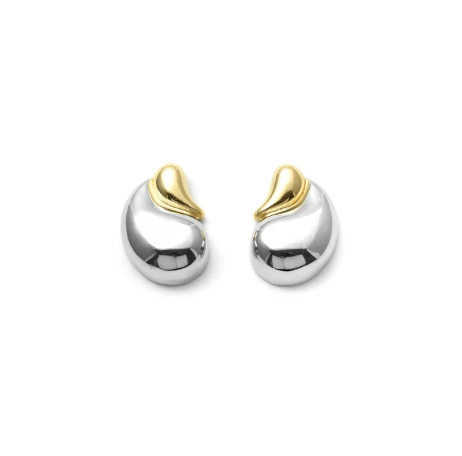 Pendientes Micro Acero Doble Gota Bicolor