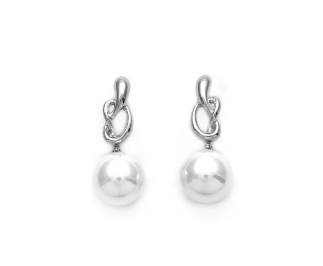 Pendientes Micro Acero Lazo y Perla