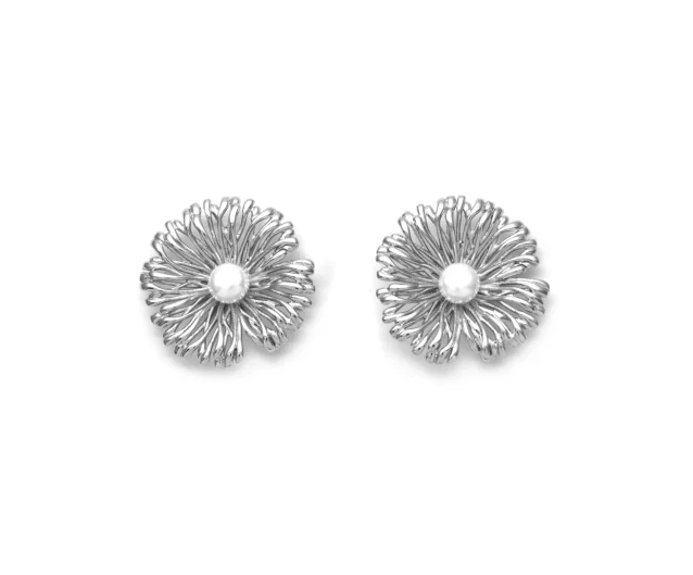 Pendientes Micro Acero Sol y Perla