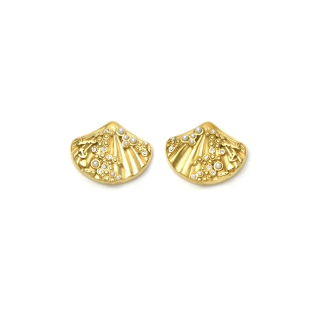 Pendientes Micro Acero Concha Chapado