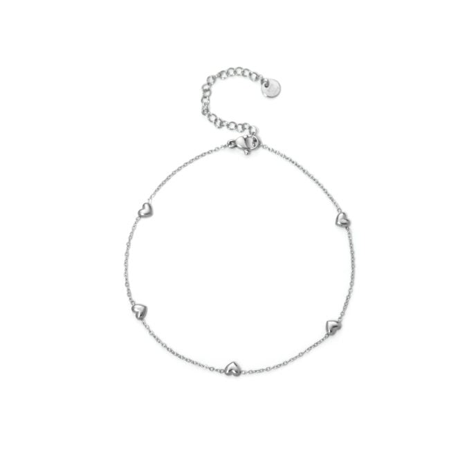 Tobillera Acero Corazones