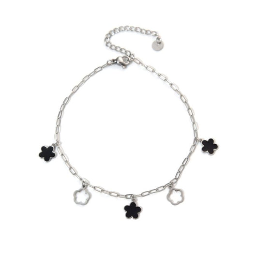 Tobillera Acero Flores