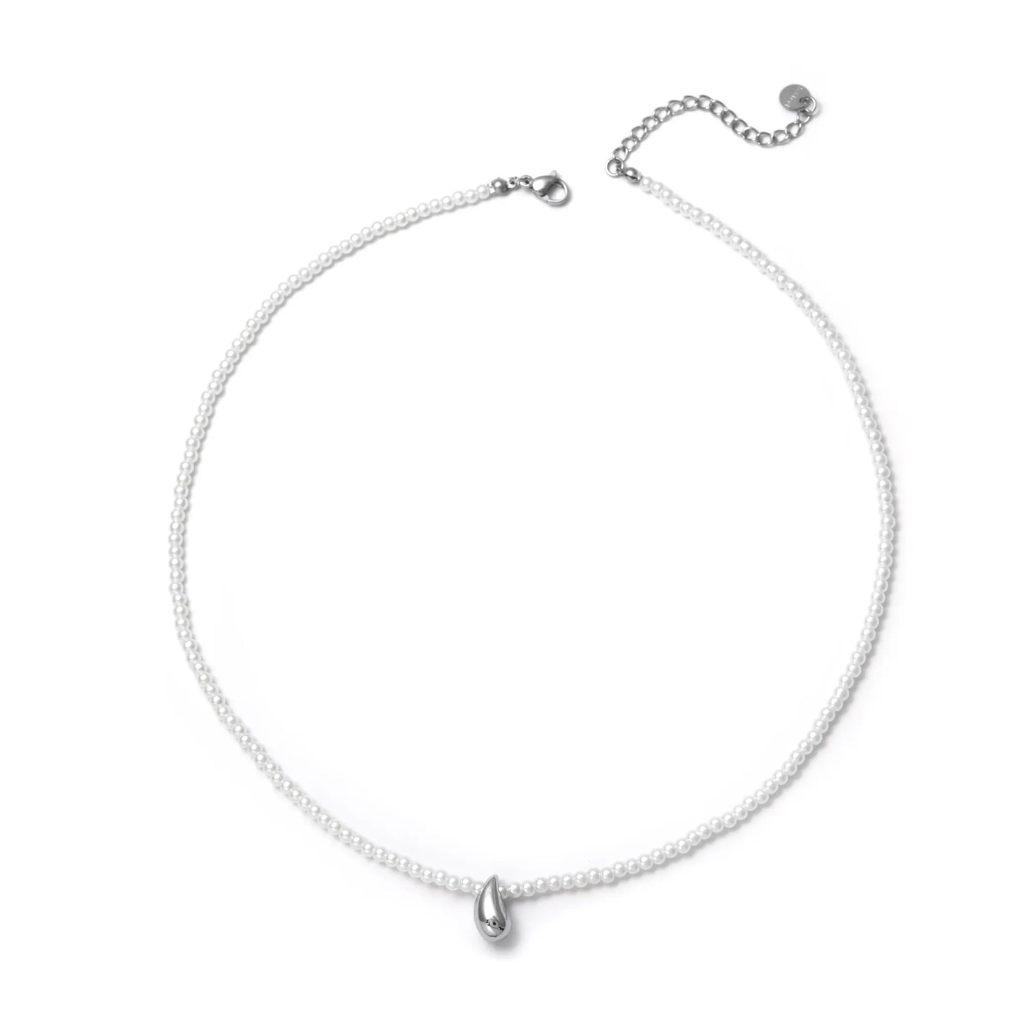 Colgante Micro Acero perlas Gota