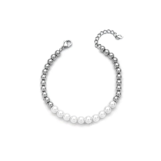 Pulsera Micro Acero y Perlas
