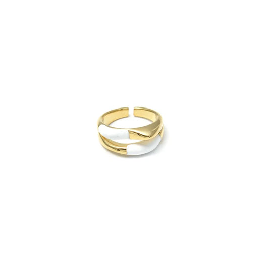 Anillo Micro Bicolor Chapado