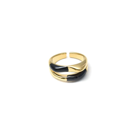 Anillo Micro Bicolor Chapado