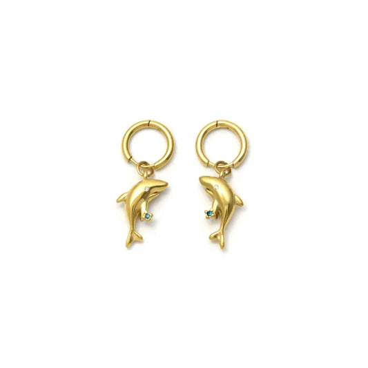 Pendientes aro y delfín