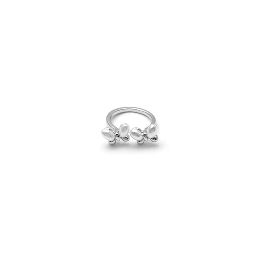 Anillo Micro Mariposas y Perlas