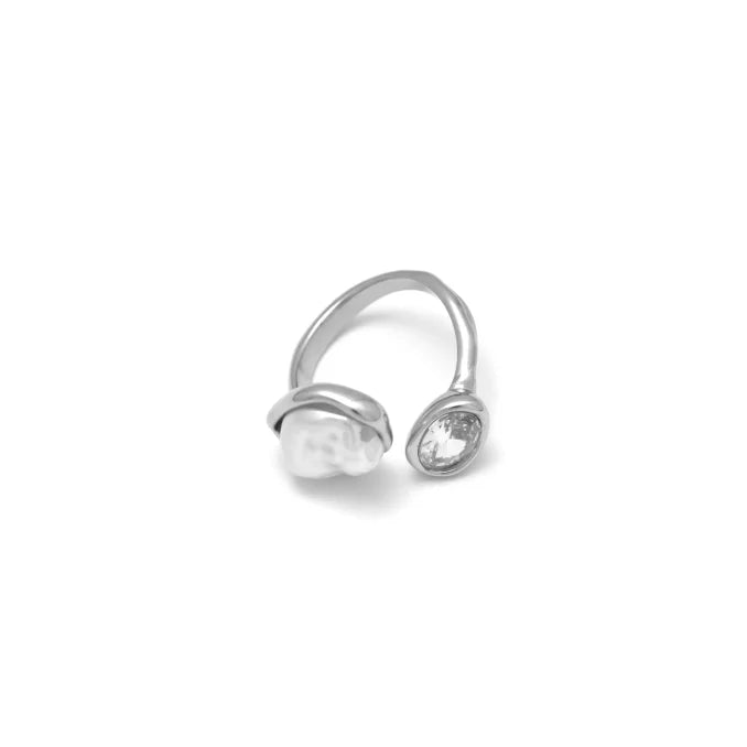 Anillo Micro zirconita y perla