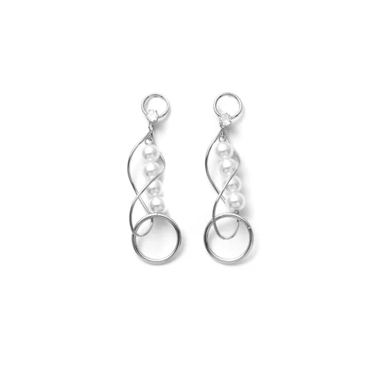 Pendientes Micro Acero Filigrana y Perla