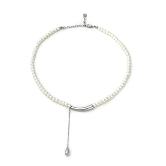 Colgante Micro Acero y Perlas