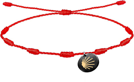 Pulsera de 7 nudos con imagen concha del camino