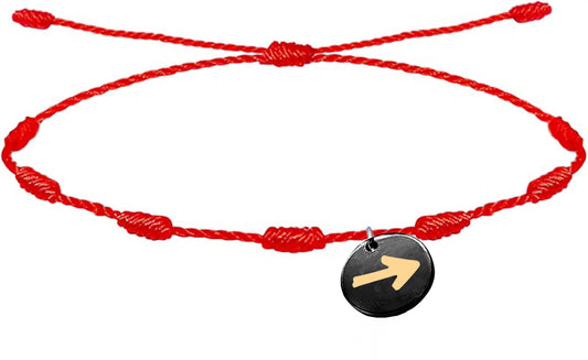 Pulsera de 7 nudos con imagen flecha camino de Santiago