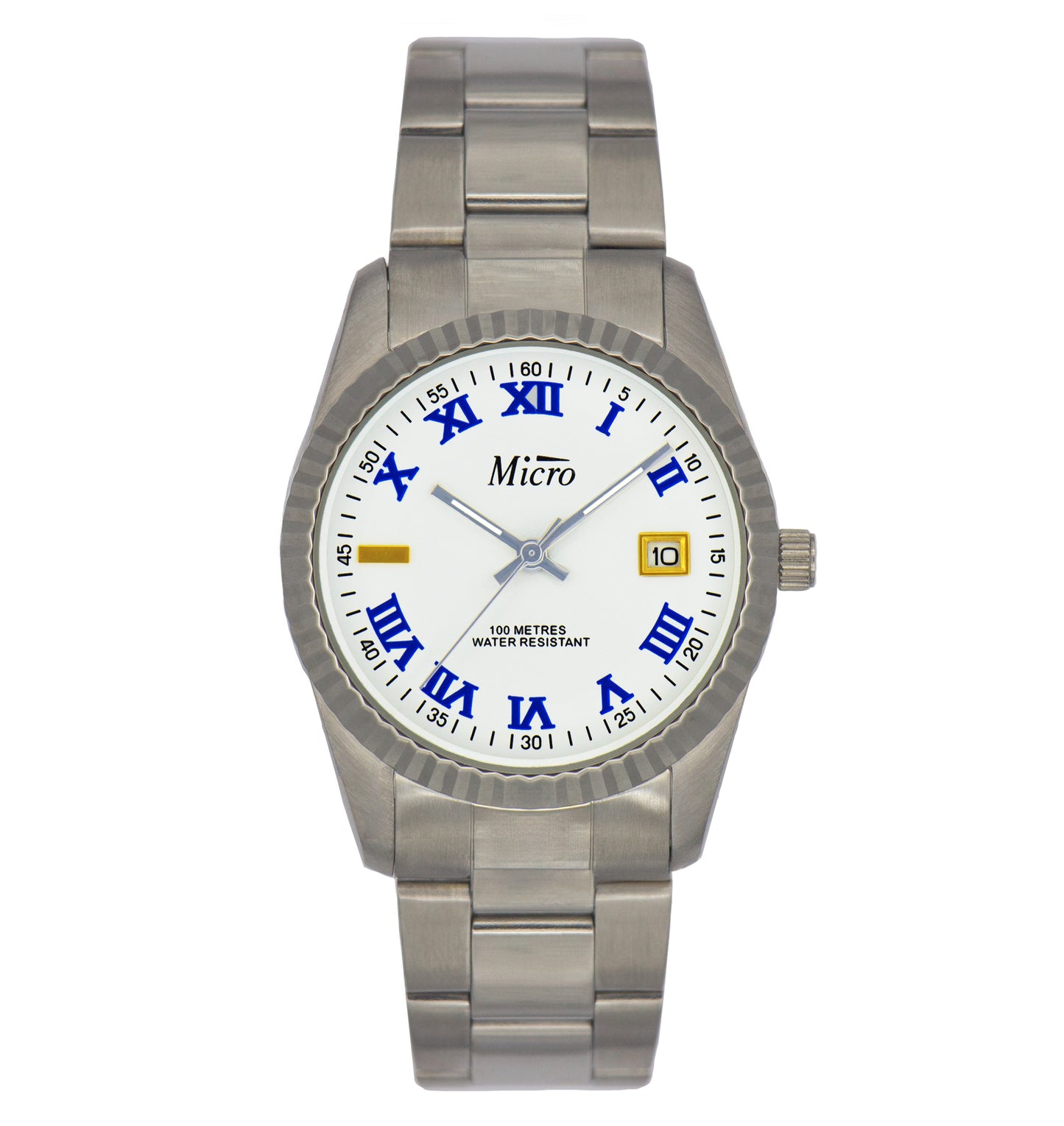 Reloj Micro caballero esfera azul y blanca