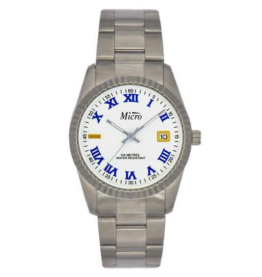 Reloj Micro caballero esfera azul y blanca