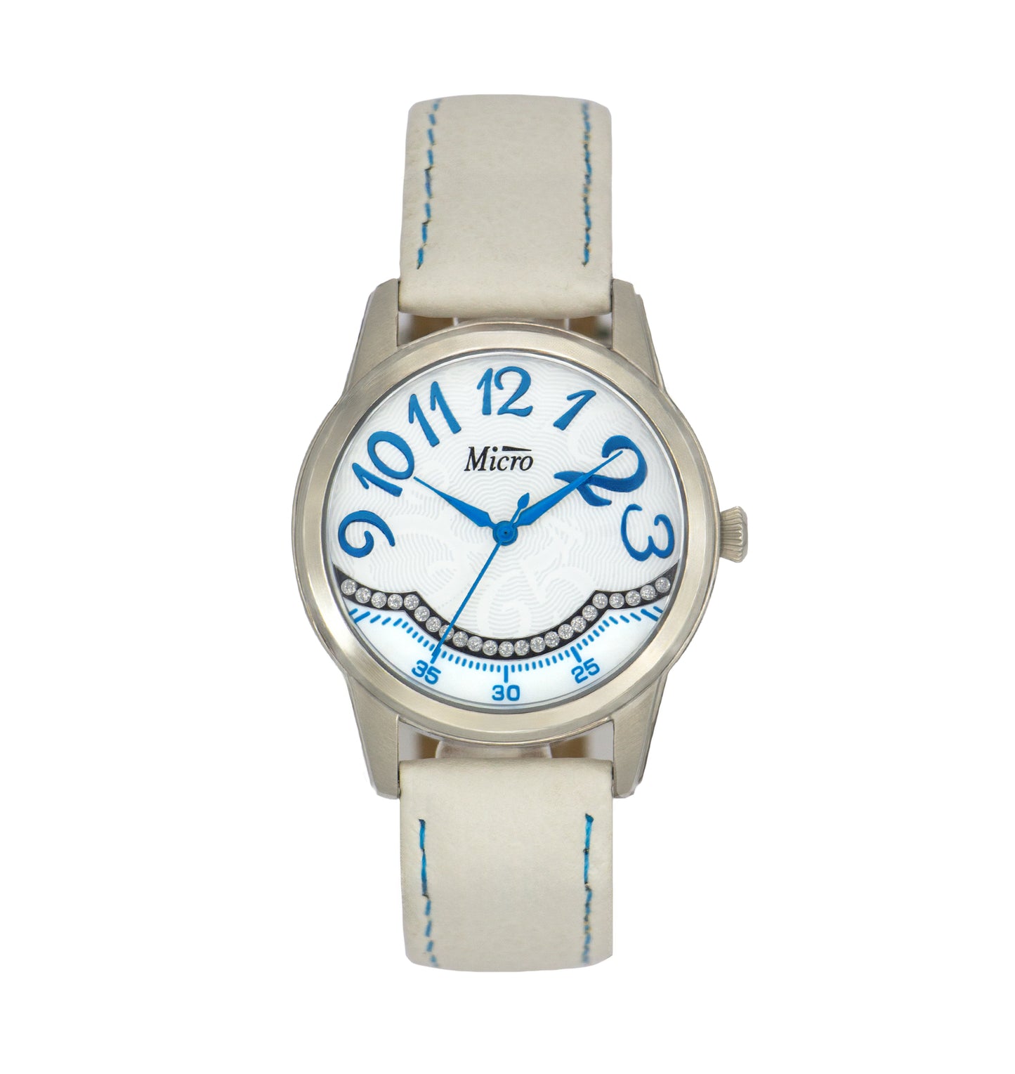 Reloj Micro esfera blanca y azul