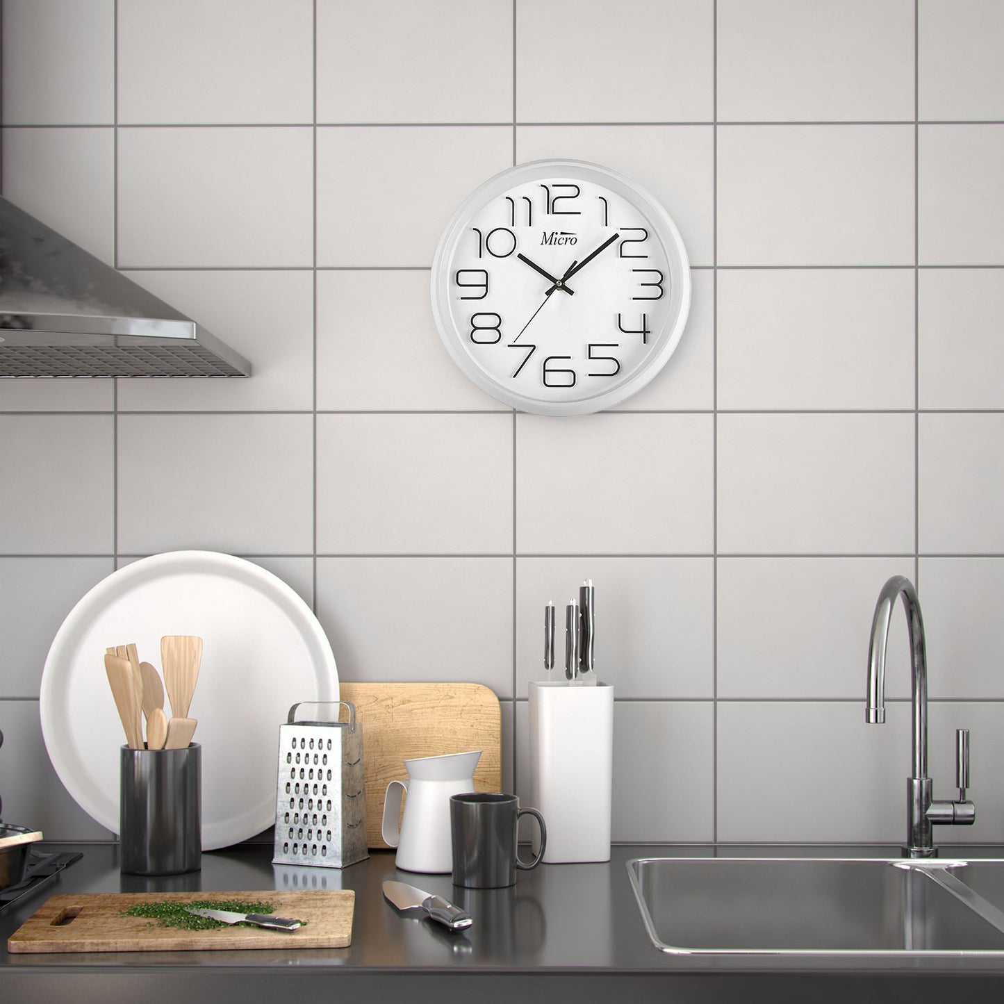 Reloj de Pared Micro Blanco 30,5cm