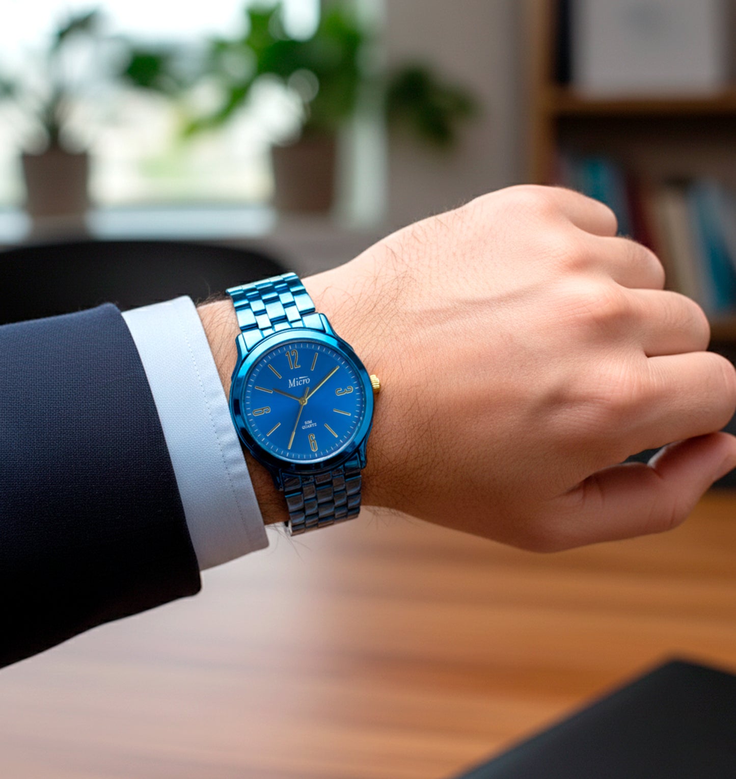 Reloj Micro Caballero azul con esfera azul y dorado