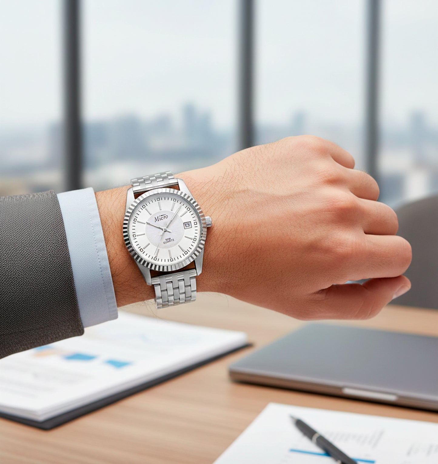 Reloj Micro Acero Silver – Esfera Blanca, Acero Inoxidable