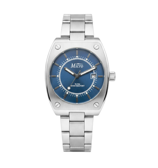 Reloj Micro Acero Azul