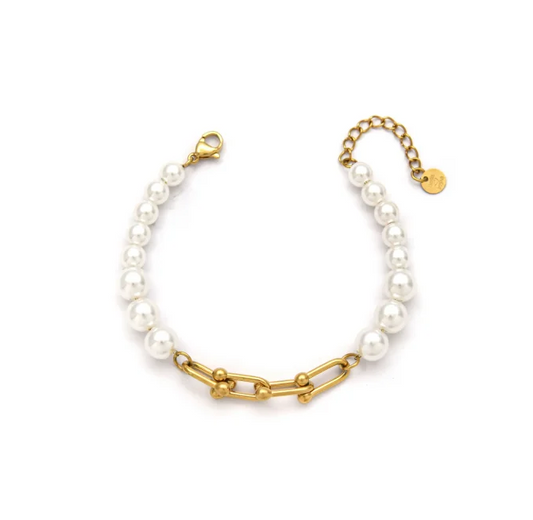 Pulsera Acero Perlas