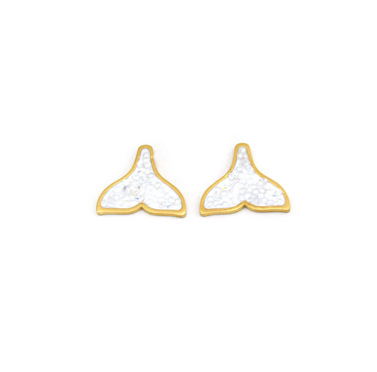 Pendientes Micro Acero cola de ballena chapado