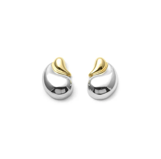 Pendientes Micro Acero Doble Gota Bicolor