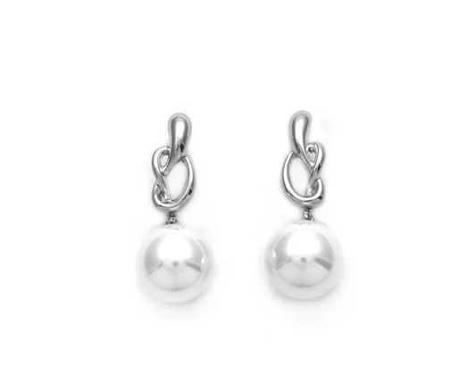 Pendientes Micro Acero Lazo y Perla