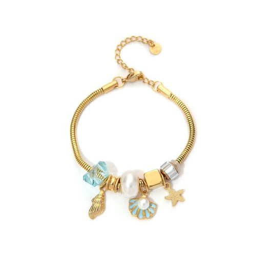 Pulsera Abalorios Acero Micro