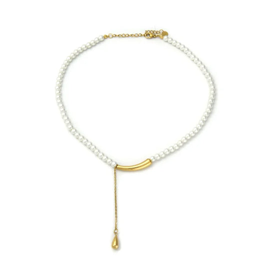 Colgante Micro Acero y Perlas