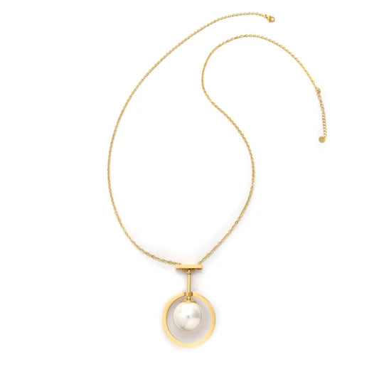 Colgante Micro Acero y Perla