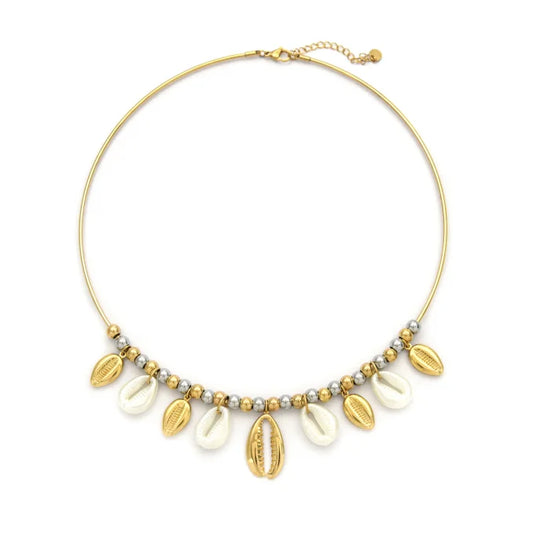 Colgante Micro Perlas y Conchas
