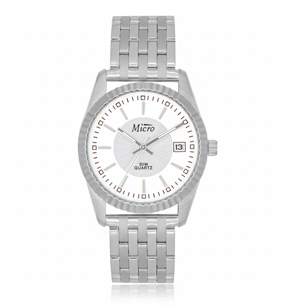 Reloj Micro Acero Silver – Esfera Blanca, Acero Inoxidable