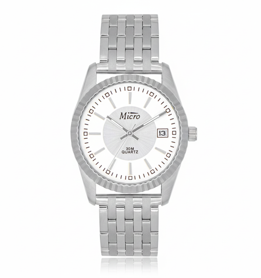 Reloj Micro Acero Silver – Esfera Blanca, Acero Inoxidable