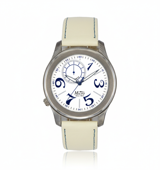 Reloj Micro Classic Cream – Acero, Esfera Blanca y Correa Crema (5 ATM)